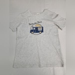 Miles The Label 100% Organic Cotto Gray Kids T-Shirt with Tacos on Tour Graphic